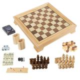 Trademark Games 7-in-1 Board Games Set - Chess Backgammon Dice and More