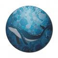 Whale Mouse Pad for Computers Vintage Whale Poster Motif on Marine Grunge Backdrop Retro Ocean Graphic Round Non-Slip Thick Rubber Modern Mousepad 8 Round Petrol and Violet Blue by Ambesonne