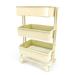 YEUHTLL Mini Trolley Floor Storage Rack with Wheels Dollhouse Miniature Furniture Shelf