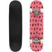 Hand drawn eye pink lips doodles seamless pattern in retro style Outdoor Skateboard Longboards 31 x8 Pro Complete Skate Board Cruiser