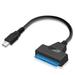 SATA 3 Cable Sata to USB Adapter 6Gbps for 2.5 Inches External SSD HDD Hard Drive 22 Pin Sata III Cable Type-C 20cm