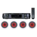 Rockville 1000w Home Theater Bluetooth Receiver+(4) In-Ceiling 6.5 LED Speakers