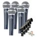 Studio Recording Microphones with Clips (5 Pack) by Fat Toad Vocal Handheld Unidirectional Wired Mic Professional Cardioid Dynamic Singing Microphone for Music Stage Performances or PA DJ Karaoke