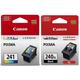 Genuine Canon PG-240XL Black Ink Cartridge + Canon CL-241 Color Ink Cartridge