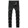 Jeans for Men s Plus Size Capri Trouser Hip-hop Ripped Motorcycle Denim Pant Slim Stretch Leg Pencil Pants