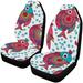 ZHANZZK Set of 2 Car Seat Covers Multicolored Fish Turtle Bubbles Detailed Doodles Universal Auto Front Seats Protector Fits for Car SUV Sedan Truck