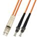 1 Meter Multimode Duplex Fiber Optic Cable (50/125) - LC to ST - Orange