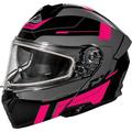 Castle CX935 Raid Modular Dual Pane Shield Snow Helmet Pink Glo/Charcoal MD