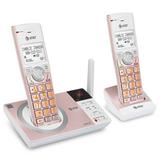 AT&T CL82257 DECT 6.0 2-Handset Cordless Phone for Home with Answering Machine Call Blocking Caller ID Announcer Intercom and Long Range Rose Gold