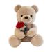 Plush Stuffed Animal Teddy Bear Cute and Cuddly Teddy Bear with Rose Sweet Bear Great Gift for Your Loved One