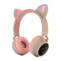 Wireless Bluetooth Kids Headphones Cat Ears Bluetooth Over Ear Headphones Volume Limiting LED Lights FM Radio TF Card Aux Mic for iPhone/iPad/Kindle/Laptop/PC/TV