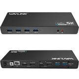 WAVLINK USB 3.0 Universal Laptop Docking Station USB C to 5K/ Dual 4K @60Hz Video Outputs Dual Monitor for Windows and Mac (2 HDMI & 2 DP Gigabit Ethernet 6 USB 3.0 Audio )