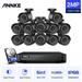 ANNKE Home Surveillance Camera System 16 Channel 5-in-1 DVR with 2TB Hard Drive 12pcs Wired 1080p HD Indoor Outdoor Cameras with IR Night Vision