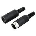 Unique Bargains 2pcs Black DIN 4 Pin Male & Female Straight Audio Adapter AV Connector