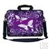 LSS 13.3 inch Laptop Sleeve Bag Notebook with Extra Side Pocket Soft Carrying Handle & Removable Shoulder Strap for 12 12.1 13 13.3 - Purple Butterfly