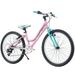 Revere Bicycles Kids and Adults 24 Girls 7-Speed Cruiser Children s Bicycle for Ages 7-11 Years Old. Lightweight Aluminum Frame and Fork Easy to Ride! Pink