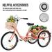 Viribus 26Inch Adult Tricycle Single Speed 3 Wheels Cruiser Bike w Removable Wheeled Basket Dust proof Bag for Cycling Shopping Picnic Pink