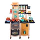 Topcobe Play Kitchen Set | Best Chefs Kitchen Playset | Kids Play Kitchen with 65-Pcf Toy Accessories Set Blue