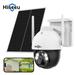 Hiseeu Rechargeable Battery 2K/3MP Solar Wireless Security Camera 360 View Pan/Tilt 8X digital zoom 2-Way Audio Color Night Vision Spotlights SD Card Slot Smart AI Detection