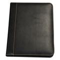 Samsill-1PK Contrast Stitch Leather Padfolio 8 1/2 X 11 Leather Black