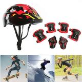 LeKY 7PCS Breathable Protective Gear Set Kids Helmet Knee Wrist Elbow Pads for Skatboard