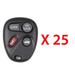 AKS KEYS Keyless Remote Fob for GM 2001 - 2005 4B - KOBLEAR1XT (25 Pack)