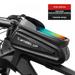 Waterproof Bike Frame Bag Bike Phone Bag Bicycle Cell Phone Holder for GPS - Bicycle Bag Frame Hard Pressure-Resistant Handlebar Bag TPU Touch-Screen with Sun-Visor and Rain Cover