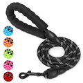 UrbanX 4FT Strong Dog Leash with Comfortable Padded Handle and Highly Reflective Threads for Chiweenie and other Small Mixed Breed Dogs Black