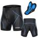 Lixada Men Bike Padded Shorts with -Slip Leg Grips Cycling 3D Padded Underwear Bicycle Padding Riding Shorts Biking Underwear Shorts