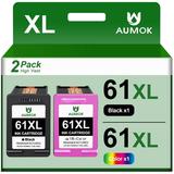 High Yield 61XL Ink Cartridges Replacement for HP 61 Ink 61XL Ink Use with HP Envy 4500 5530 5534 5535 Deskjet 1000 1056 1010 1510 1512 2540 3050 3050A Officejet 2620 Printer (Black and Color 2-Pack)