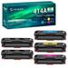 414A Toner Cartridge No Chip Compatible for HP W2020A 414A 414X Pro MFP M479fdw M454dw M454dn M479fdn M479 Laser Printer Inkï¼ˆ2x Black Cyan Magenta Yellow 5-Pack)