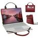 HP Notebook 15-gw Laptop Sleeve Leather Laptop Case for HP Notebook 15-gw with Accessories Bag Handle (Red)