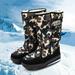 Herrnalise Winter Women s Snow Boots Platform Thick Plush Waterproof Motorcycle Boots Warm Mid-Calf Shoes clearance under 5