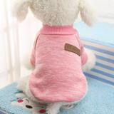 Dogs Knitwear Sweater Autumn Winter Wram Fashion Classic Woolen Sweater Dog s Clothes Pink XS