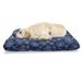 Christmas Pet Bed Winter Snowflakes Pattern Noel Time Celebration Happy New Year Design Resistant Pad for Dogs and Cats Cushion with Removable Cover 24 x 39 Night Blue and White by Ambesonne