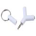 3.5mm Stereo Audio Earphone Headphone 2-Way Splitter Adapter Y Shaped Jack Stereo Audio Connector Adapter (White)