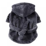 Savlot Dog Bathrobe Puppy Robe Dog Drying Towel Robe with Hooded & Waist Belt Easy Wear Super Absorbent Pets Drying Coat