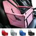 Folding Pet Car Seat Pet Travel Car Booster Seat with Safety Belt Washable Double-Sided Cushion and Storage Pocket for Pets Red