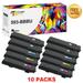 Toner Bank 10-Pack Compatible Toner for Dell 593-BBBU 593-BBBT 593-BBBS 593-BBBR Color Laser Printer C2660dn C2665dnf Printer Replacement Toner Ink 4x Black 2x Cyan 2x Magenta 2x Yellow