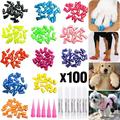 Colorful Pet Cat Soft Claws Nail Covers for Cat Claws with Glue and Applicators Soft Cat Nail Caps Claws Covers for Cats Paws Grooming Claw Care 100pcsï¼ˆTransparenteï¼ŒXLï¼‰
