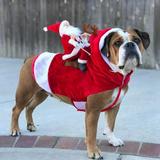 Dog Christmas Clothes Dog Costume for Small Medium Large Dogs Santa Claus Riding on Dog Costumes Funny Dog Outfit for Extra Large Dogs Dog Costumes Large Breed for Dogs Girl Boy