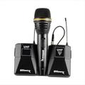 Ultimaxx Wireless Mic Kit with Lavalier Mic Cables Carry Case and Handheld Mic