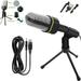 For Computer PC Phone Microphone Desktop With Mini Stand Tripod Audio Recording