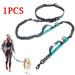 1PCS Generic Hands Free Dog Leash with Adjustable Belt for Medium Large Dogs Dual Padded Handles Retractable Elastic Reflective Stitching Hiking Running Blue