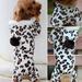 jiaroswwei Dog Hoodie Hooded Flannel Winter Warm Leopard Printed Pet Puppy Clothes Jumpsuit Pajamas Outwear for Home