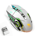 Rechargeable Wireless Bluetooth Mouse Multi-Device (Tri-Mode:BT 5.0/4.0+2.4Ghz) with 3 DPI Options Ergonomic Optical Portable Silent Mouse for Lenovo Pad Plus White Green