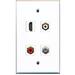 RiteAV - 1 Port HDMI 1 Port RCA Red 1 Port RCA White 1 Port Coax Cable TV- F-Type Wall Plate