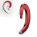 Ear Hook Bluetooth Wireless Headphones Non Ear Plug Headset with Microphone Single Ear Noise Cancelling Earphones Painless Wearing with Earbuds RED