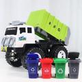 Garbage Truck Toy Waste Management Recycling Truck Toy Set with 4 Rear Loader Trash Cans Dump Toy Truck Play Vehicles Car