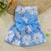 Puppy Face Cute Dog Dresses for Pet Clothes Bowknot Printed Pink Skirt Dog Shirt Apparel Small